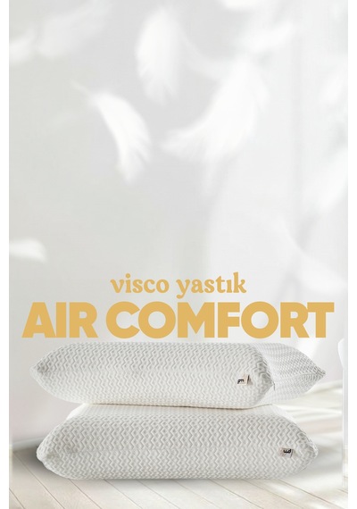 Rahat Uyku Yastığı - Air Comfort Cilt Dostu Anti Uv Ortopedik Visko Uyku Yastığı - Lüx Yumuşak Tuşe Beyaz