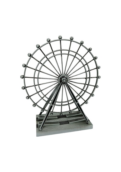 Vintage Metal İngiltere Dönme Dolap Xl 21cm Gümüş London Eye Biblo No.2