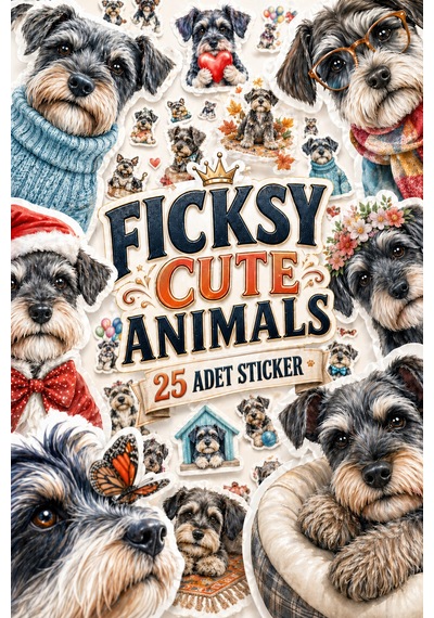 Minyatür Schnauzer Köpek Sticker Seti - 25 Adet Miniature Dog Etiket Çıkartma Diğer