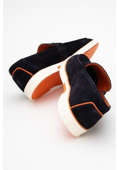 Dericlub Erkek Hafif Tabanlı Toka Detaylı Loafer Gerçek Süet Deri Cr 2406 Lacivert