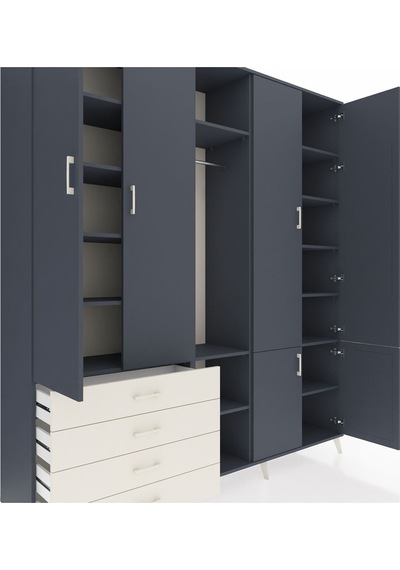 Hyperion Dolap 14 Raflı 4 Çekmeceli Tek Askılı 220x44x243 Antrasit-antrasit/aytaşı Çok Renkli Hyperion Dolap 14 Raflı 4 Çekmeceli Tek Askılı 220x44x243 Antrasit-antrasit/aytaşı Çok Renkli