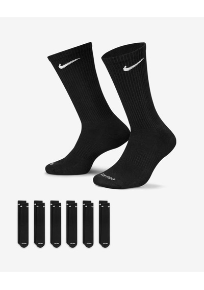 Nike Everyday Plus Destekli Antrenman Crew Çorapları 6 Çift Siyah Sx6897-010 Sıyah