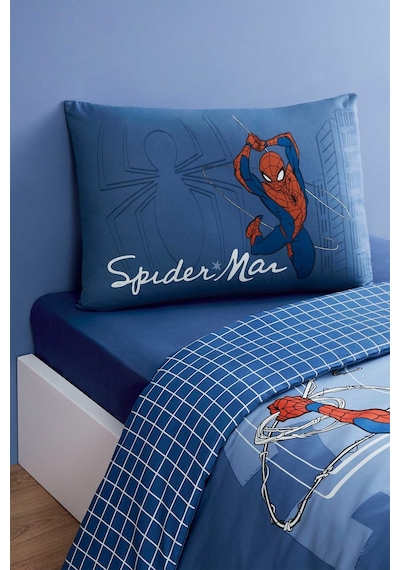 Spiderman Sense Tek Kişilik Lisanslı Lastikli Çocuk Nevresim Takımı Gümüş