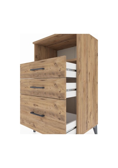 Hyperion Komodin Tek Raflı 3 Çekmeceli 60x44x106 Çam-çam Çam
