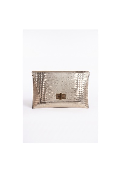 Maorı Altın Desenli Kadın Clutch Çanta
