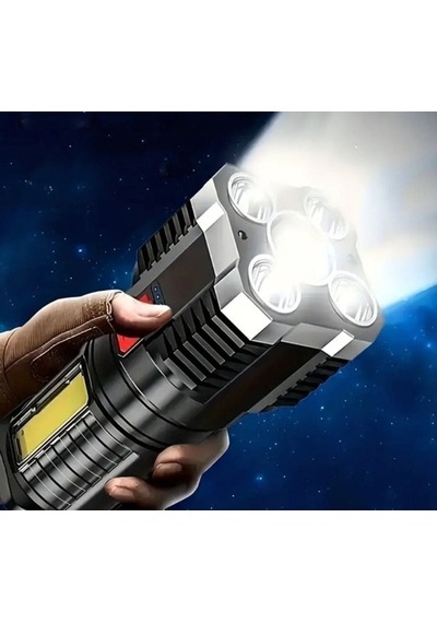 Usb Şarjlı 4 Modlu El Feneri Mavi