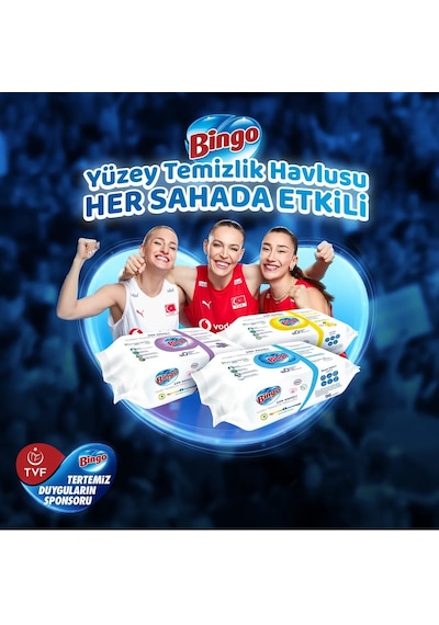 Bingo Clean Yüzey Temizlik Havlusu 96 Yaprak Beyaz Sabun 9 Lu