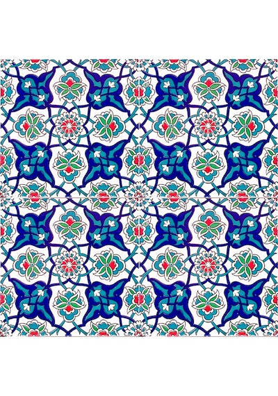 Armada Çini 20x20 Cm Ac 27 Kütahya Çini Rumi Desenli İznik Çini K