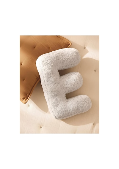 Enc Home Puffy Eğlenceli Harf Kırlentler Krem