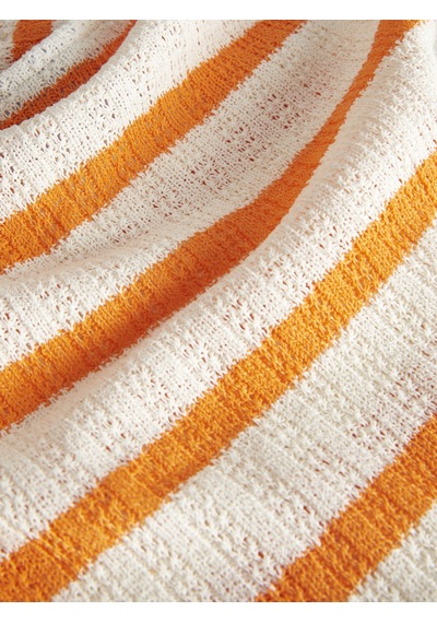Jack & Jones Kadın Çizgili Straplez Bluz - Linnea - 12277369 Persimmon Orange