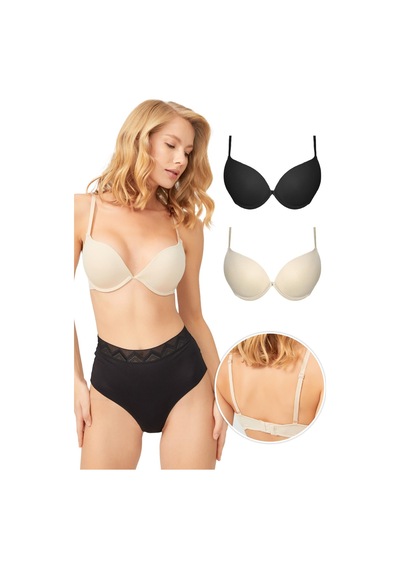Cottonhill Lol Up Push Up Balenli Sütyen 2'li Paket-2 Çok Renkli