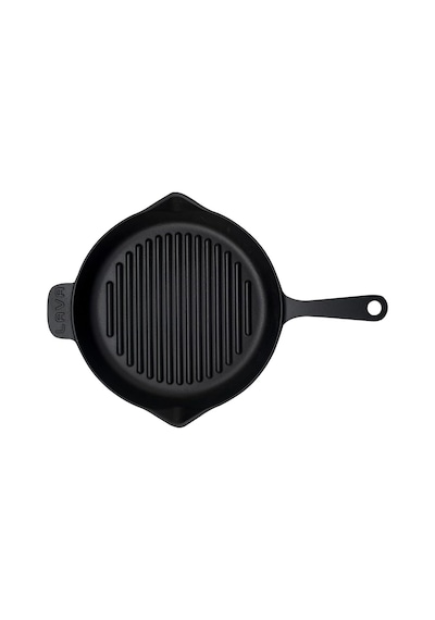 Döküm Yuvarlak Izgara Tava, Metal Kulplu, 28 Cm, Siyah Genel