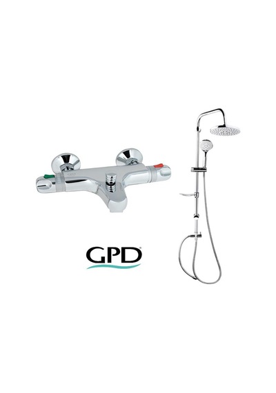 Gpd Termostatik Tbb01 Banyo Bataryası + Dst19-2 Robot Duş Seti Krom