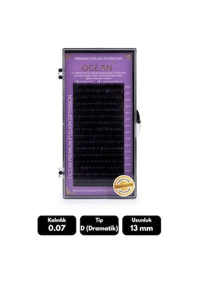 Ocean 0.07d Dramatik Kıvrım 13 Mm Soft Eyelash Doğal İpek Kirpik 16'lı