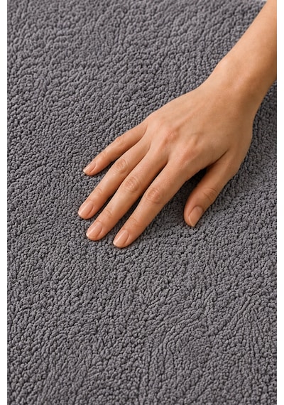 Kaymaz Jel Tabanlı Yıkanabilir Peluş Yumuşak Dokulu Dekoratif Tekli Banyo Paspası 60x100 Cm Koyu Gri
