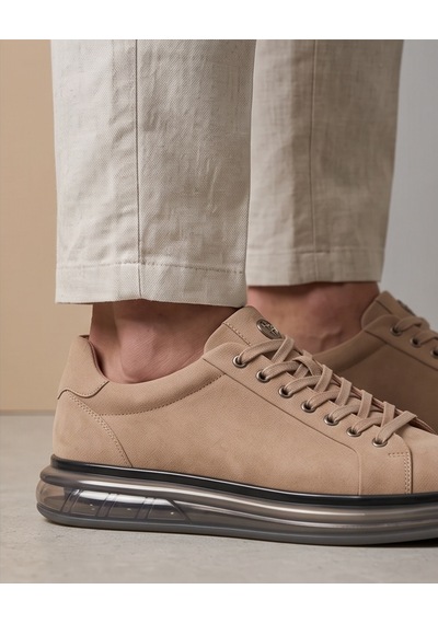 2274-zanelle Hakiki Full Duble Deri Üst Kalite Premıum Erkek Sneaker Ayakkabı Kum