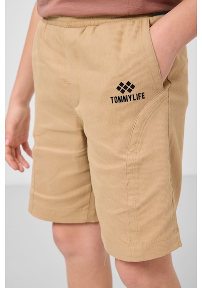 Tarçın-koyu Bej Pamuklu Oversize Fit Dokuma Hafif Esnek Chino Erkek Çocuk Şort Takım - 11276 Tarçın