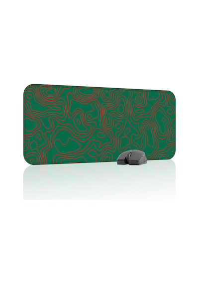 Yeşil Kırmızı 70x30 Xl Taraftar Gaming Oyuncu Mouse Pad Kaymaz Taban Büyük Fare Altlığı Topography