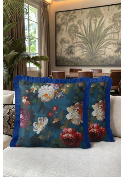 Çiçek Desen Barok Saçaklı Yastık Kılıfı-romantik Floral Petrol Mavi Lacivert Püsküllü Kırlent Kılıfı Puslu Esinti Nektar Çiçek Desen Barok Saçaklı Yastık Kılıfı-romantik Floral Petrol Mavi Lacivert Püsküllü Kırlent Kılıfı Puslu Esinti Nektar