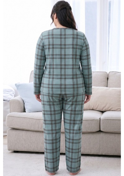 Siyah İnci Desenli Termal Kumaşlı Ultra Soft Yumuşak Büyük Beden Battal Boy Örme Pijama Takımı 26226708 Yeşil Siyah İnci Desenli Termal Kumaşlı Ultra Soft Yumuşak Büyük Beden Battal Boy Örme Pijama Takımı 26226708 Yeşil