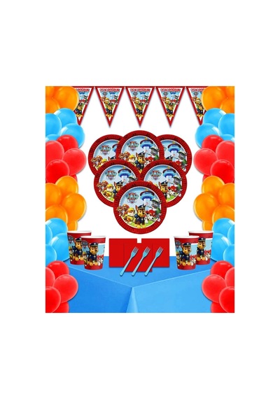 Paw Patrol Doğum Günü Seti 8 Kişilik Doğum Günü Seti Mavi Tüm Yaşlar