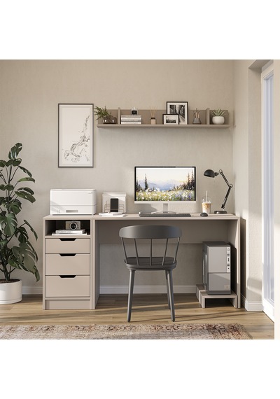 Mode Raflı Çalışma Masası , 3 Çekmeceli Kesonlu Çalışma Masası , Bilgisayar Masası , Çalışma Ofis Masası Kumtaşı Mode Raflı Çalışma Masası , 3 Çekmeceli Kesonlu Çalışma Masası , Bilgisayar Masası , Çalışma Ofis Masası Kumtaşı
