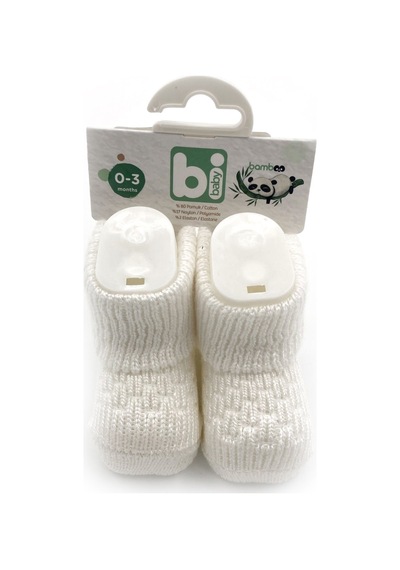 Bibaby Bambu Jakarlı Bebe Çorap 68113 Beyaz