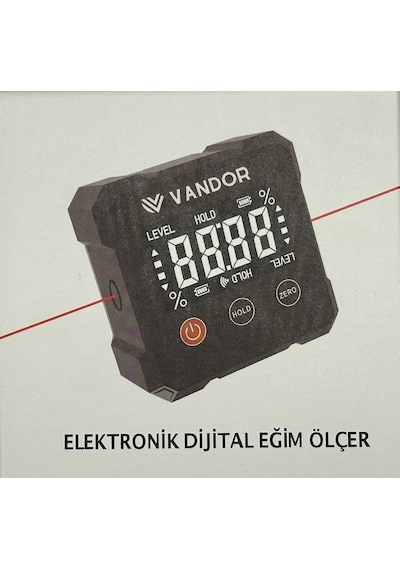 Vdr Dijital Açı Ölçer Miknatıslı Eğim Göztergeli Lazer Işık