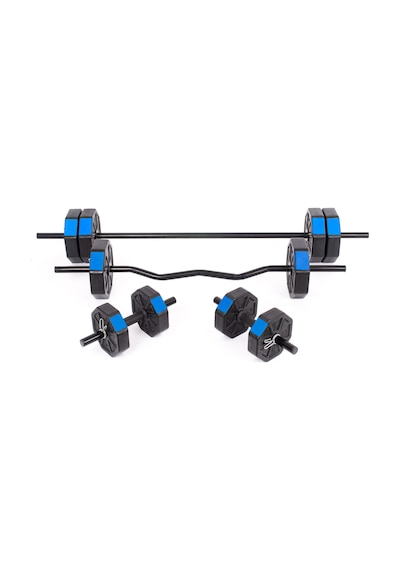 Tan Spor 40 KG Düz Barlı 150 CM +  Z Barlı 120 CM Dambıl Ağırlık Halter Full Set