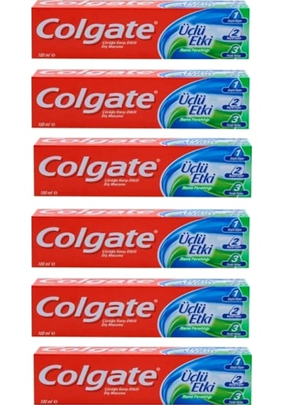 Colgate 3 Etki Çürüklere Karşı Naneli Diş Macunu 6 x 100 ML