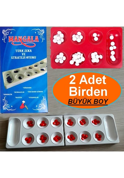Mangala Türk Zeka ve Strateji Oyunu Büyük Boy 2 Adet Birden Fiya