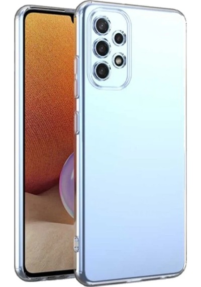 Mey İthalat Galaxy Uyumlu  A23 4g Kılıf Lüx Şeffaf Silikon Beyaz