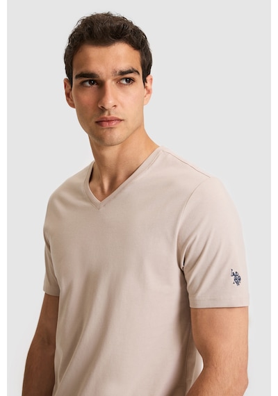 U.S. Polo Assn. U.s. Polo Assn. Erkek Taş Tişört Basic 50326944-vr049 Taş Rengi