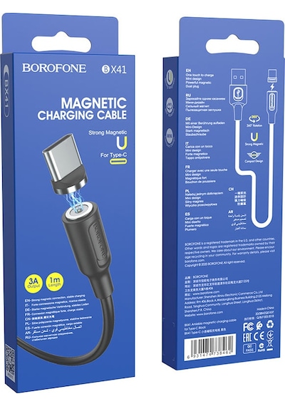Apple Uyumlu iPhone Samsunhg Xiaomi Huawei Redmi Tecno Vivo Oppo Tablet Telefon Kulaklık Usb Type-c İçin Manyetik Şarj Kablosu, 1 Metre, 3a' Şarj Kablo Sena