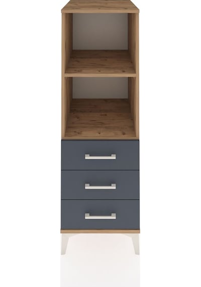 Kronos Dolap 2 Raflı 3 Çekmeceli 44x59x134 Çam-antrasit Atlas Çam