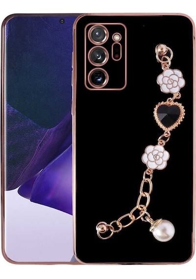 Galaxy Note 20 Ultra Uyumlu El Tutamaçlı Kamera Korumalı Zore Taka Silikon Kılıf-siyah Siyah