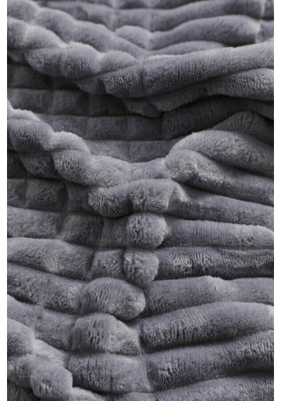 Merinos Modern Line 3 Parça Battaniye Seti - Koyu Gri Antrasit Merinos Modern Line 3 Parça Battaniye Seti - Koyu Gri Antrasit