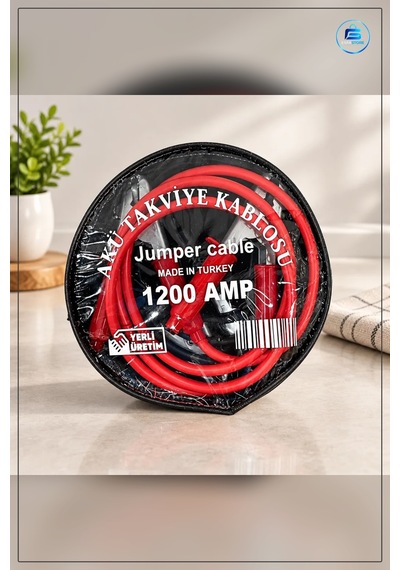 Akü Takviye Kablosu Amp 2 M Araç Bağlantı Kelepçeli Jumper Cable
