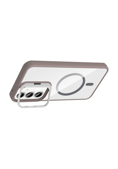 Zore Galaxy Uyumlu A55 Kılıf Standlı Ve Kamera Lens Hediyeli M-safe Şarj Özellikli Ogaa Etro Kapak - Lacivert