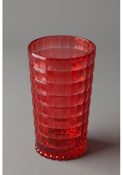 Akrilik Allegra Kırmızı 6'lı Uzun Bardak & Su Meşrubat Bardağı 750 Ml Büyük Boy & Cam Değildir