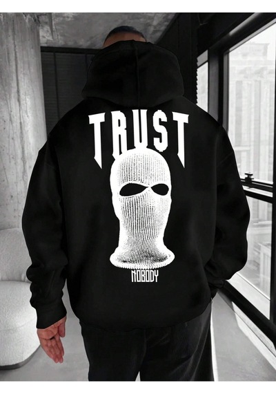 Nevermınd Unisex Trust No Body Baskılı Oversize Baskılı Kapşonlu Sweatshirt 3 Iplik Siyah Siyah Nevermınd Unisex Trust No Body Baskılı Oversize Baskılı Kapşonlu Sweatshirt 3 Iplik Siyah Siyah