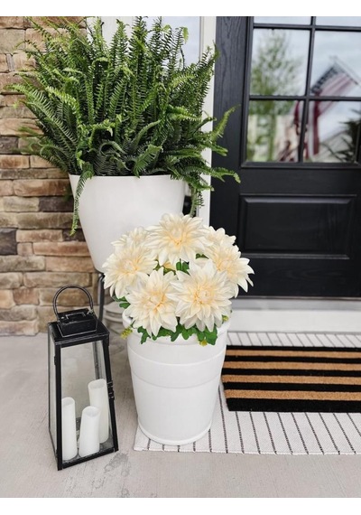 Yapay Çiçek Krem 7li Yıldız Çiçeği Demeti 40 30cm Krem