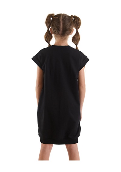 Denokids Magical Kız Çocuk Siyah Eteği Lastikli Yazlık Elbise
