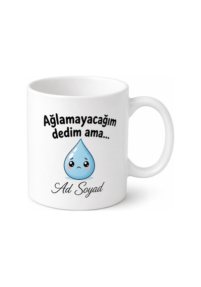 Çocuğu Okula Başlayan Anne İlk Gün Gözyaşı Esprili Kupa Bardak Hediye Beyaz / Çok Renkli