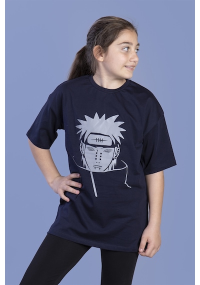 Toontoy Kids Toontoy Unisex Çocuk Reflektör Baskılı Tişört Lacivert