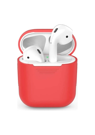 Wozlo Apple Uyumlu AirPods 1. Ve 2. Nesil Silikon Koruma Kılıfı - Silikon Koruyucu Kılıf - Kırmızı