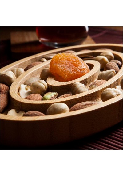 Bambum Fufu Oval 3 Bölmeli Kahvaltılık & Çerezlik