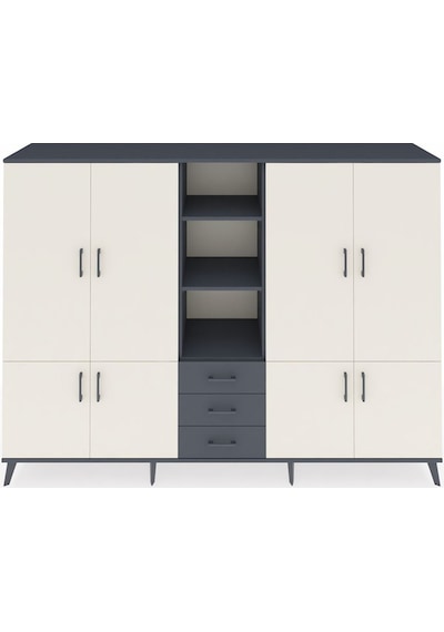 Hyperion Dolap 11 Raflı 3 Çekmeceli 8 Kapaklı 220x44x163 Antrasit Antrasit-aytaşı/antrasit Hyperion Dolap 11 Raflı 3 Çekmeceli 8 Kapaklı 220x44x163 Antrasit Antrasit-aytaşı/antrasit