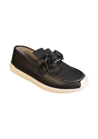Yazkış Kadın Siyah Krem Cilt Alt Tabanı Krem Üzeri Kurdele Zincir Tokalı Rahat Babet 001
