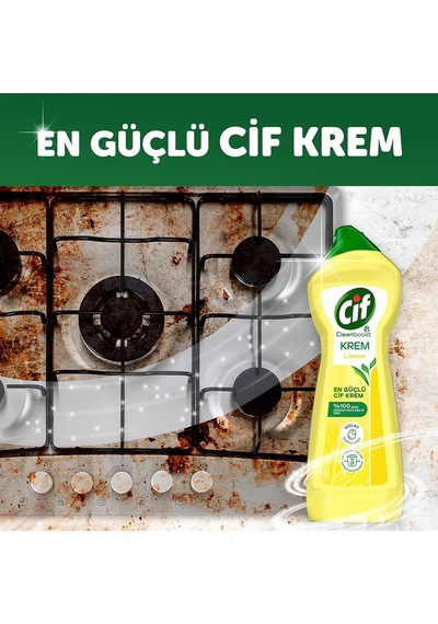 Krem Yüzey Temizleyici Limon Kokulu Klor Boya Fosfat Paraben Içermez 750 Ml 4 Adet Diğer